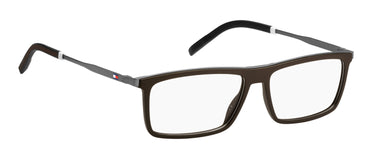 Premium Men Tommy Hilfiger Eyeglasses: TH 1847 - Matte Brown(2) - SpecSMART Eye Clinic (Diagonal View)